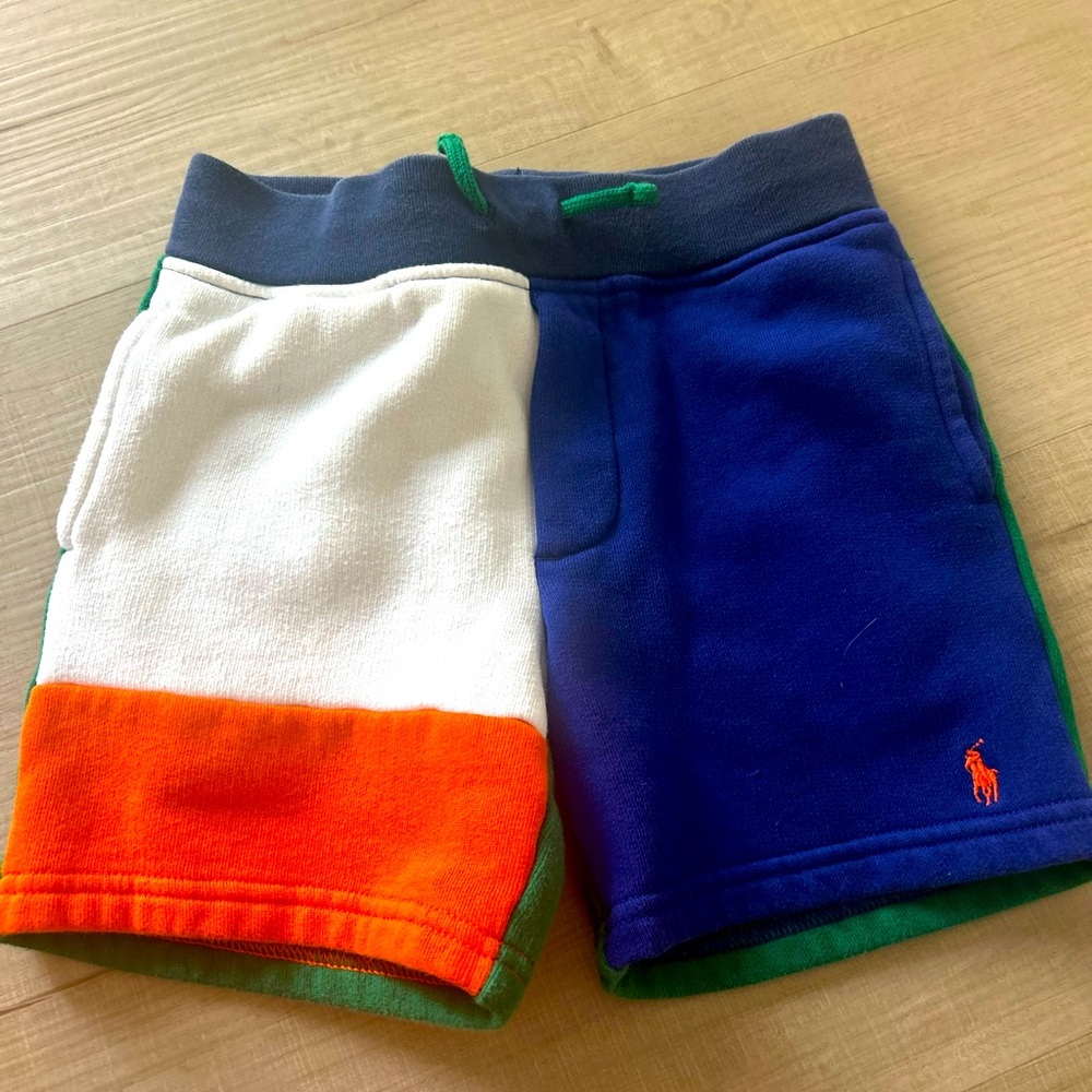 Boys Polo by Ralph Lauren Blue and Orange Kids Shorts